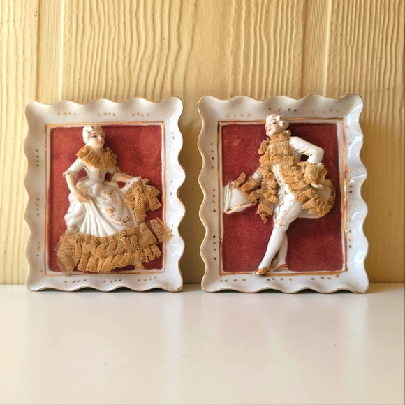 Antique Victorian Man and Lady Porcelain Vintage 30s
